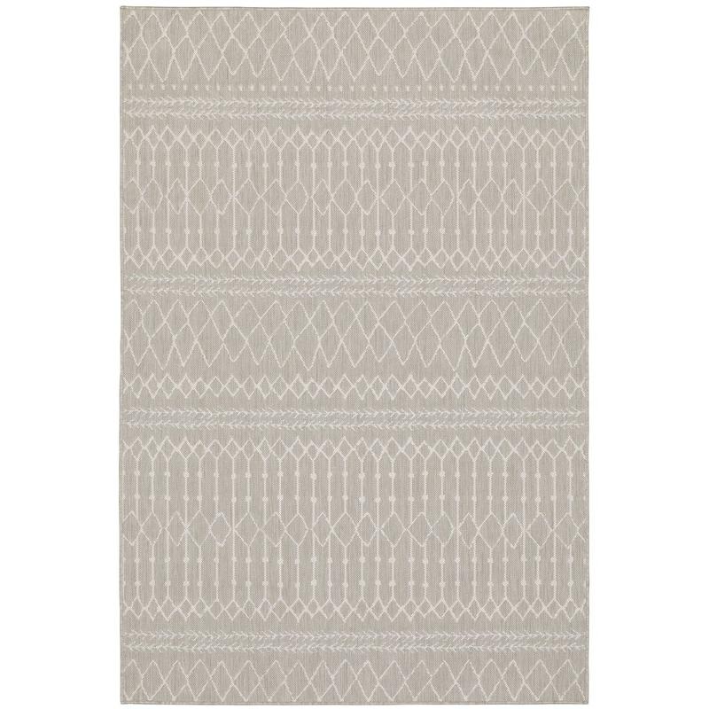 Portofino 670H4 Grey/ Ivory Indoor/Outdoor Area Rug - 6'7" x 9'2"