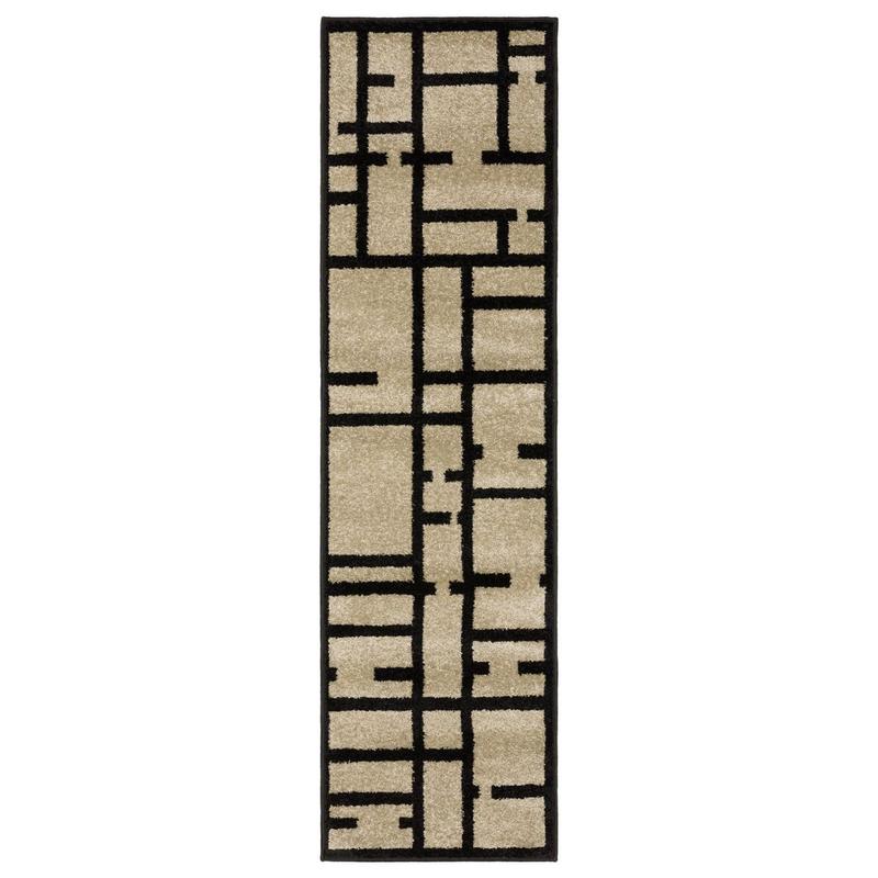 Quinn QUI03 Beige/ Black Indoor Area Rug
