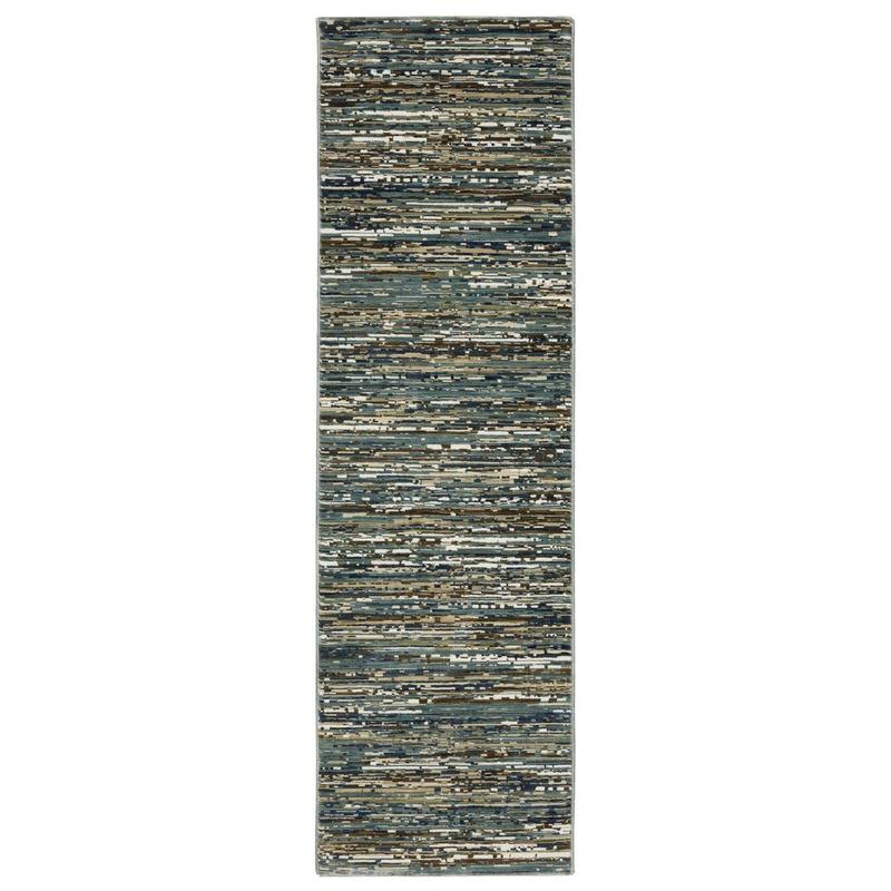 Reed RE01G Blue/ Multi-colored Indoor Area Rug - 2'3" x 7'6"
