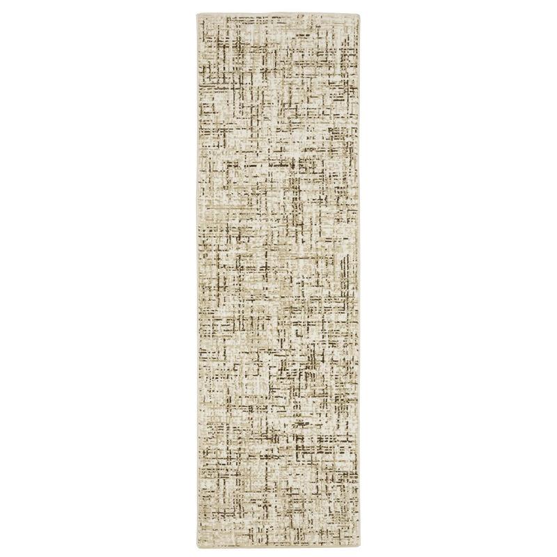 Reed RE03A Ivory/ Brown Indoor Area Rug - 2'3" x 7'6"