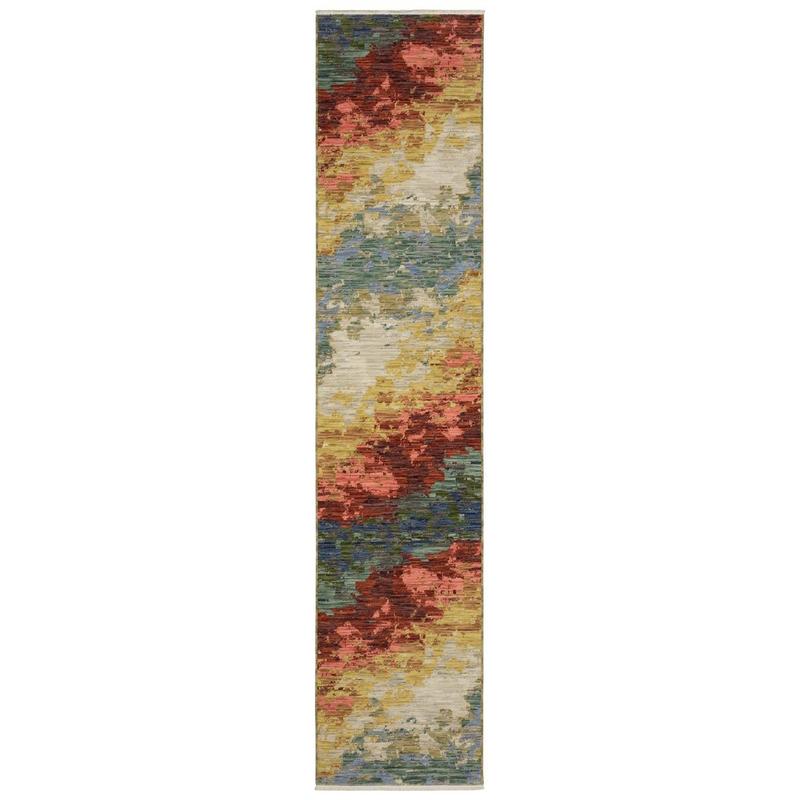Soleri SOL04 Beige/ Multi Indoor Area Rug - 2'6" x 12'