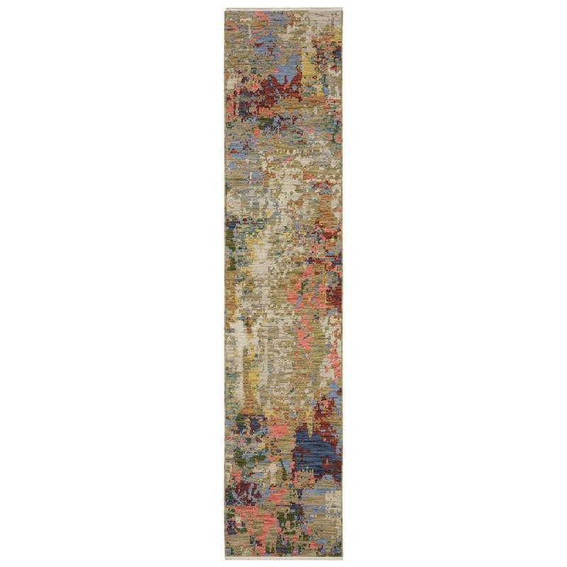 Soleri SOL06 Beige/ Multi Indoor Area Rug - 2'6" x 12'